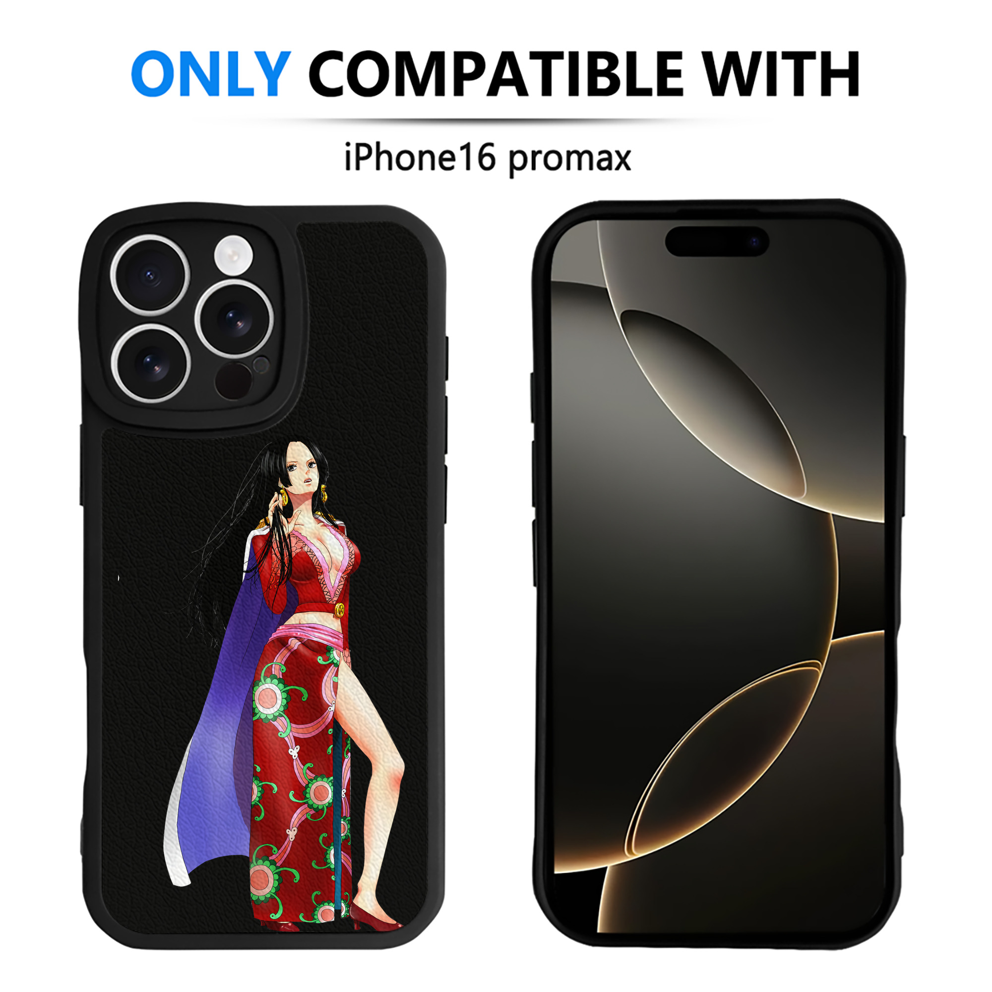 （画像用） ワンピース ボア・ハンコック ONE PIECE Boa·Hancock 【iPhone 16シリーズ対応】シリコンスマホケース（レザー調） 材質：シリコン